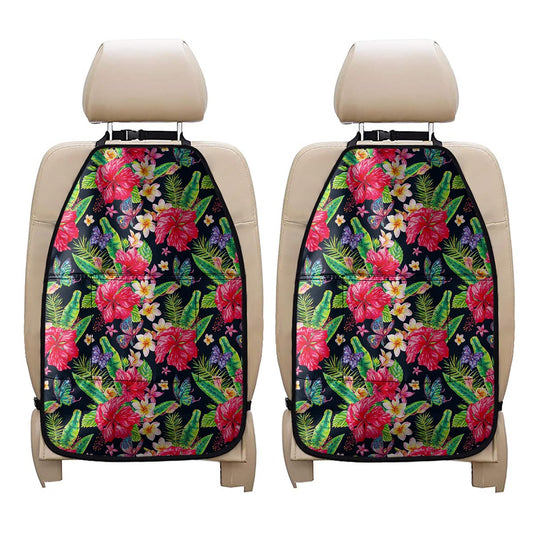 Exotic Hibiscus Flowers Pattern Print Car Seat Organizers