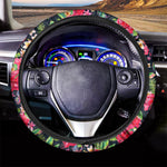 Exotic Hibiscus Flowers Pattern Print Car Steering Wheel Cover
