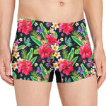 Exotic Hibiscus Flowers Pattern Print Men's Boxer Briefs