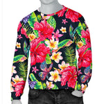 Exotic Hibiscus Flowers Pattern Print Men's Crewneck Sweatshirt GearFrost