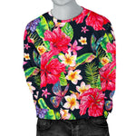 Exotic Hibiscus Flowers Pattern Print Men's Crewneck Sweatshirt GearFrost