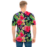 Exotic Hibiscus Flowers Pattern Print Men's T-Shirt