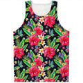 Exotic Hibiscus Flowers Pattern Print Men's Tank Top