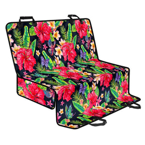 Exotic Hibiscus Flowers Pattern Print Pet Car Back Seat Cover