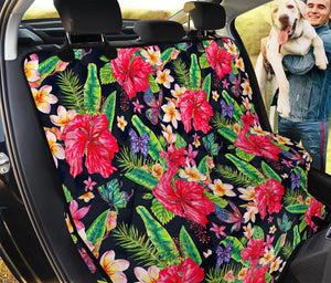 Exotic Hibiscus Flowers Pattern Print Pet Car Back Seat Cover