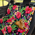 Exotic Hibiscus Flowers Pattern Print Pet Car Back Seat Cover