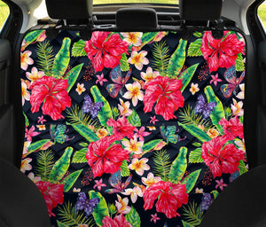 Exotic Hibiscus Flowers Pattern Print Pet Car Back Seat Cover