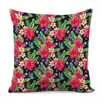 Exotic Hibiscus Flowers Pattern Print Pillow Cover