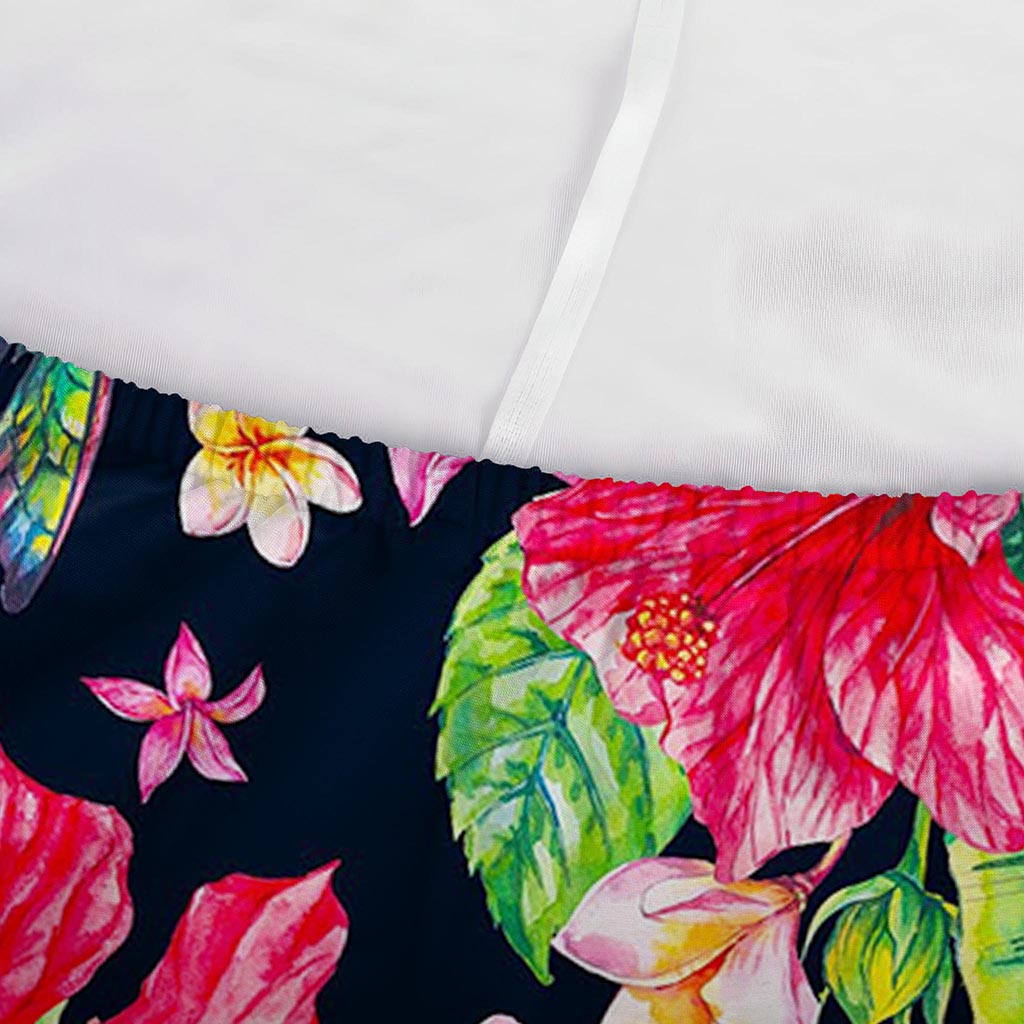 Exotic Hibiscus Flowers Pattern Print Sofa Cover