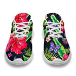 Exotic Hibiscus Flowers Pattern Print Sport Shoes GearFrost