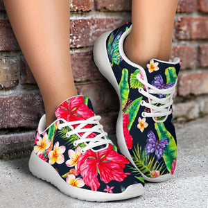 Exotic Hibiscus Flowers Pattern Print Sport Shoes GearFrost