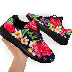 Exotic Hibiscus Flowers Pattern Print Sport Shoes GearFrost