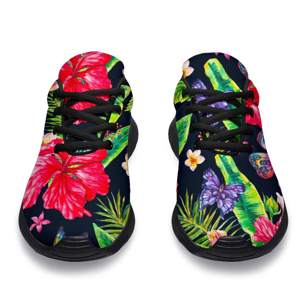 Exotic Hibiscus Flowers Pattern Print Sport Shoes GearFrost