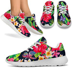 Exotic Hibiscus Flowers Pattern Print Sport Shoes GearFrost