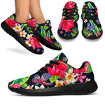 Exotic Hibiscus Flowers Pattern Print Sport Shoes GearFrost