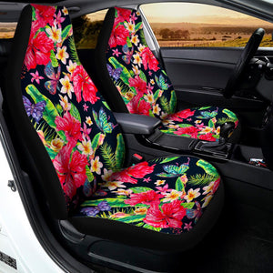 Exotic Hibiscus Flowers Pattern Print Universal Fit Car Seat Covers