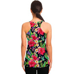 Exotic Hibiscus Flowers Pattern Print Women's Racerback Tank Top