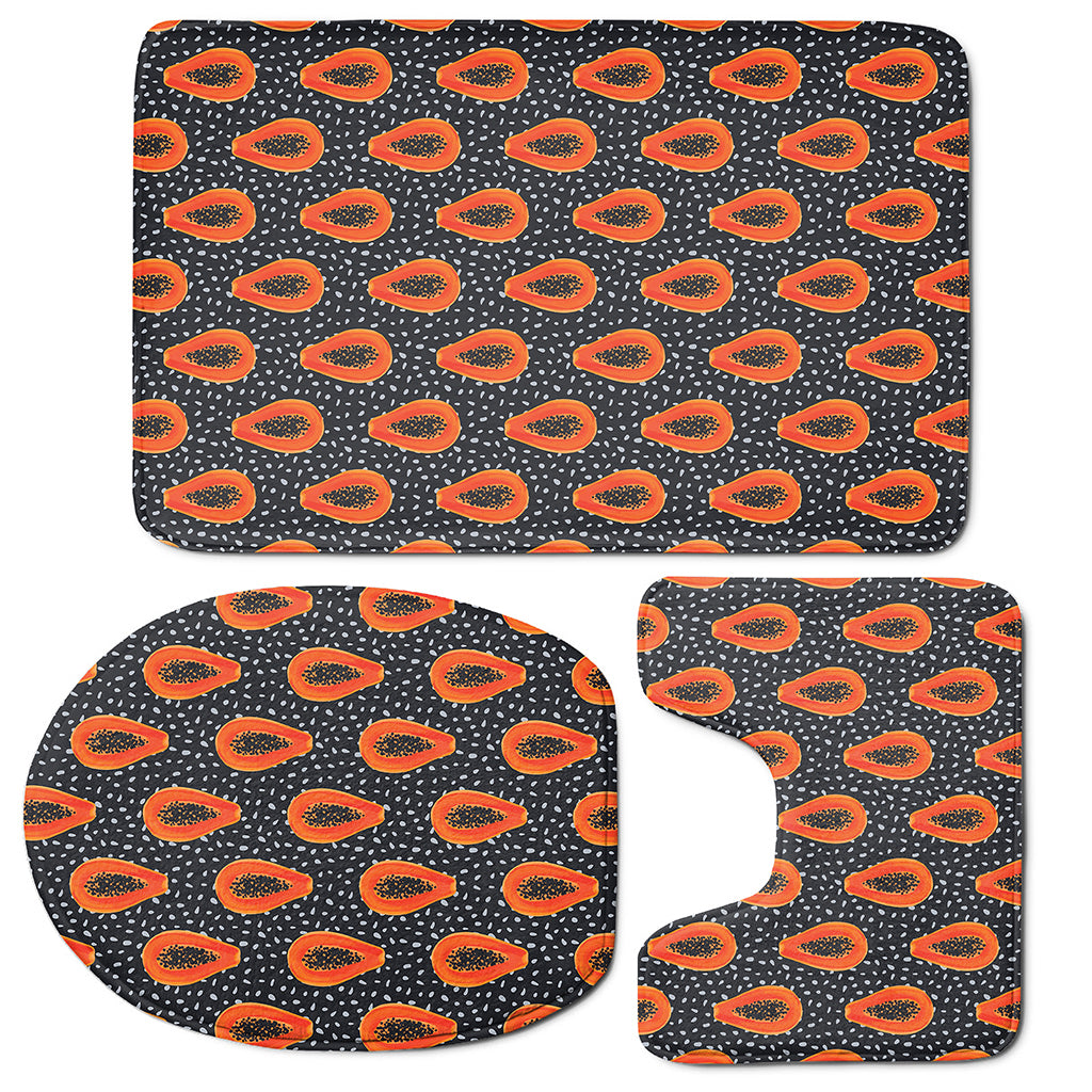 Exotic Papaya Pattern Print 3 Piece Bath Mat Set