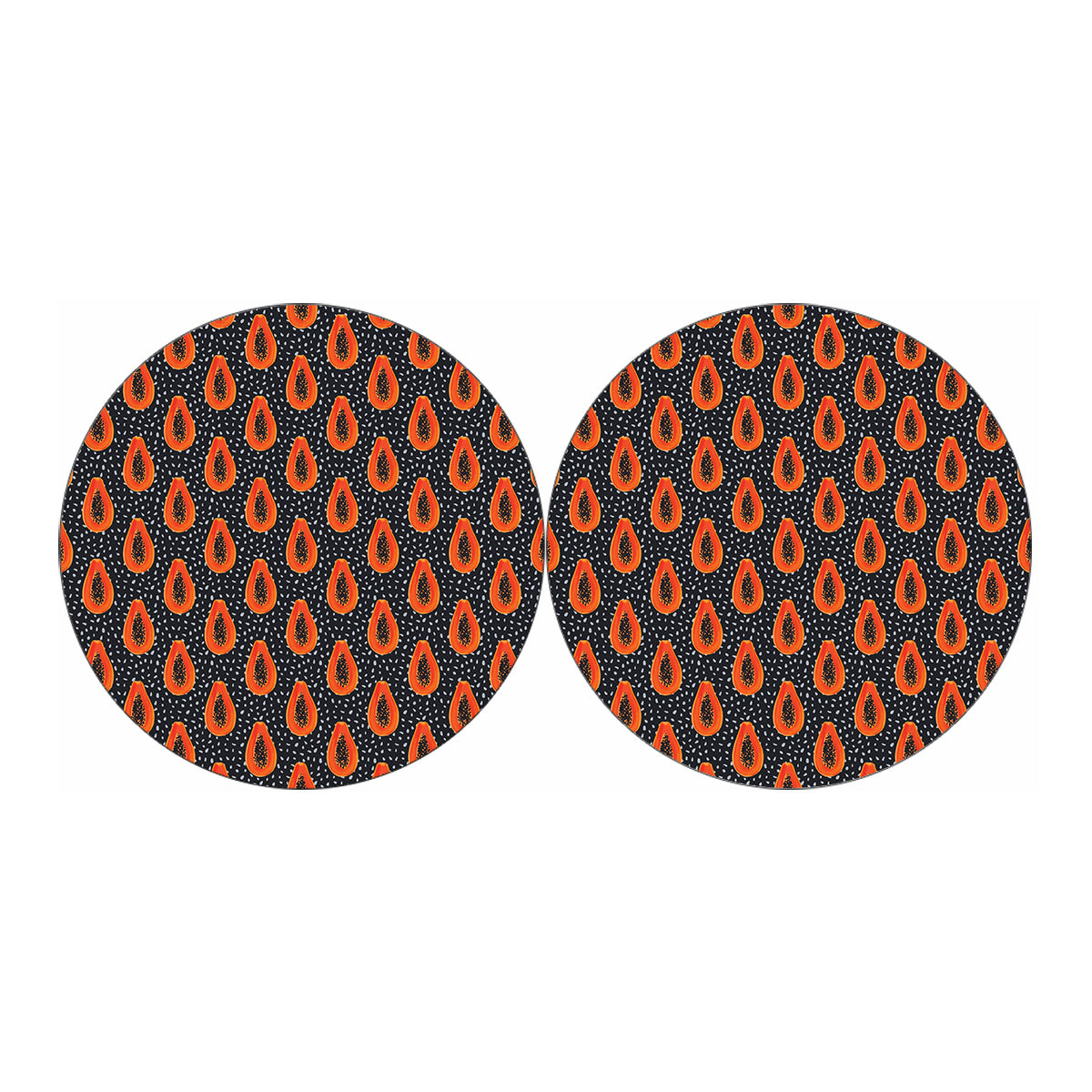 Exotic Papaya Pattern Print Car Coasters