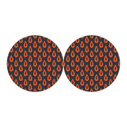 Exotic Papaya Pattern Print Car Coasters
