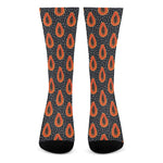 Exotic Papaya Pattern Print Crew Socks