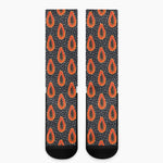 Exotic Papaya Pattern Print Crew Socks