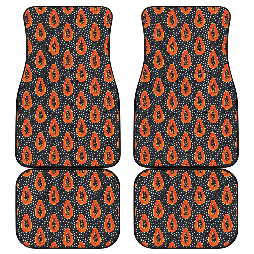Exotic Papaya Pattern Print Front and Back Car Floor Mats