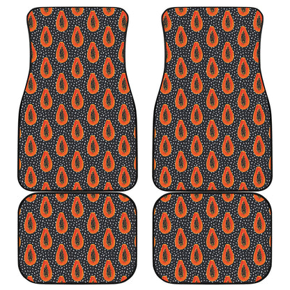 Exotic Papaya Pattern Print Front and Back Car Floor Mats