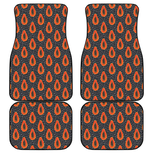 Exotic Papaya Pattern Print Front and Back Car Floor Mats