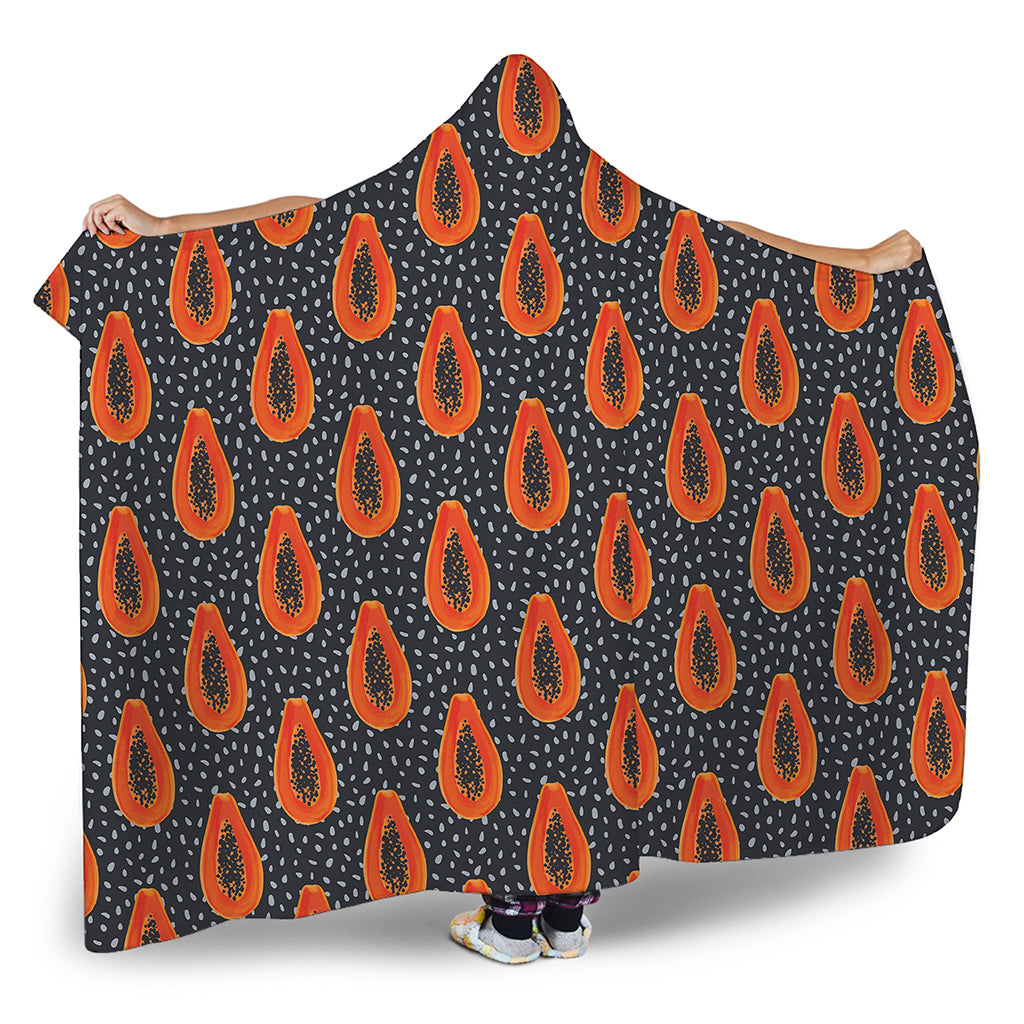 Exotic Papaya Pattern Print Hooded Blanket