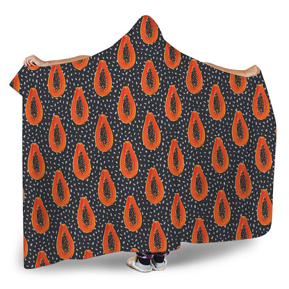 Exotic Papaya Pattern Print Hooded Blanket