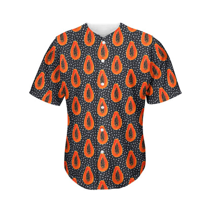 Exotic Papaya Pattern Print Men's Baseball Jersey