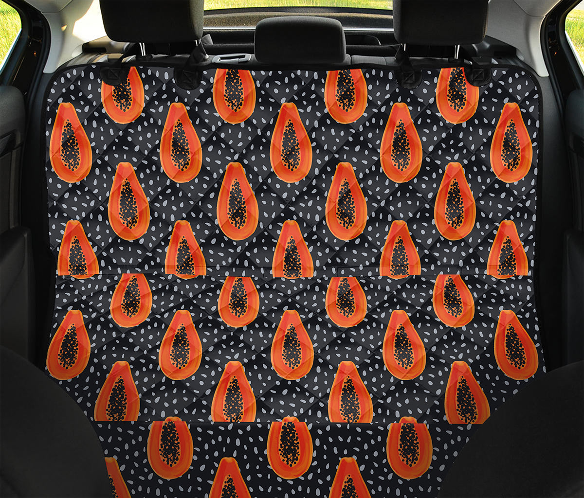 Exotic Papaya Pattern Print Pet Car Back Seat Cover