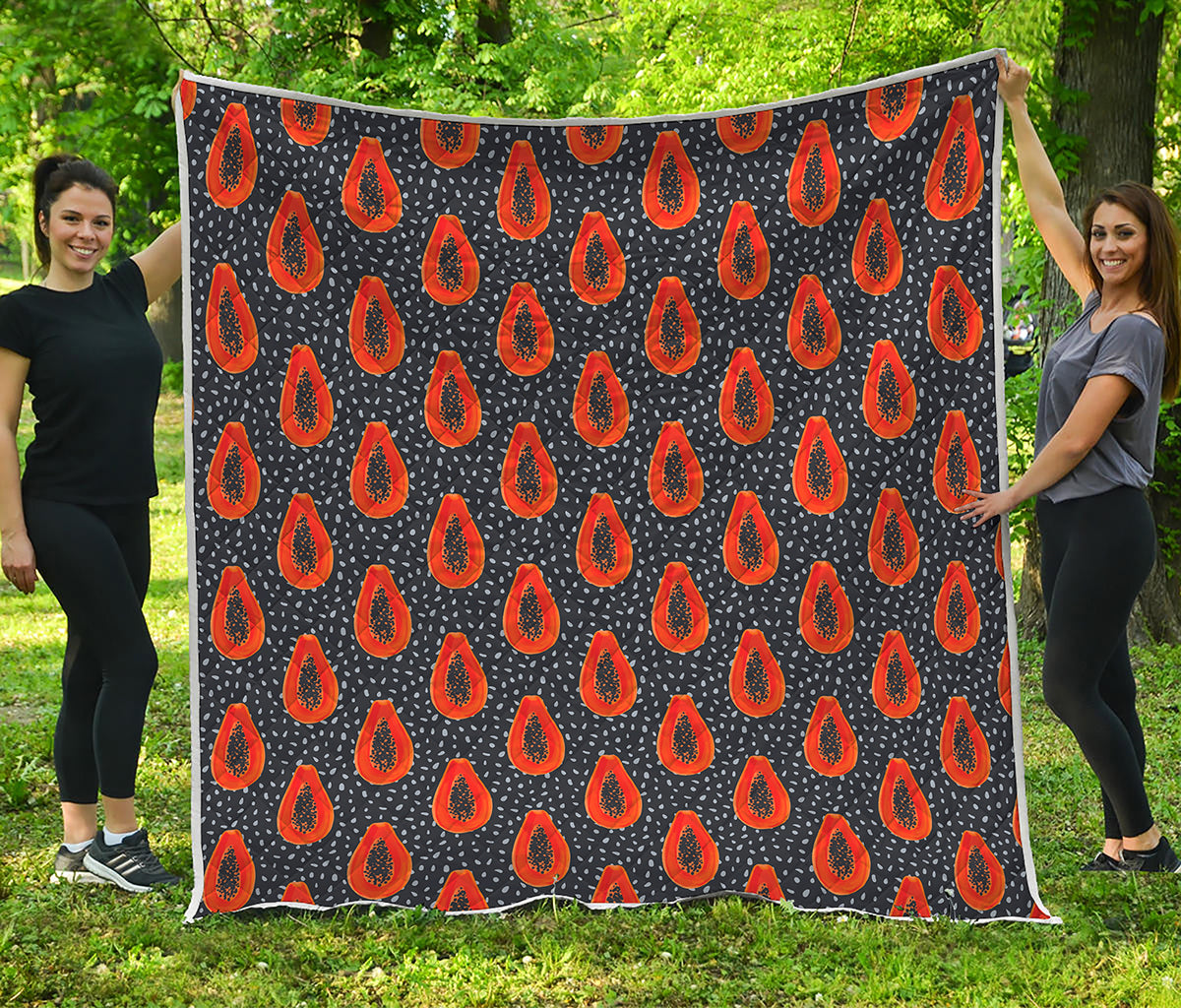 Exotic Papaya Pattern Print Quilt