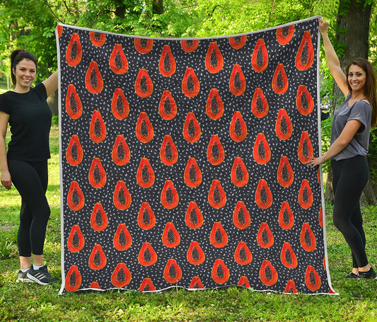 Exotic Papaya Pattern Print Quilt
