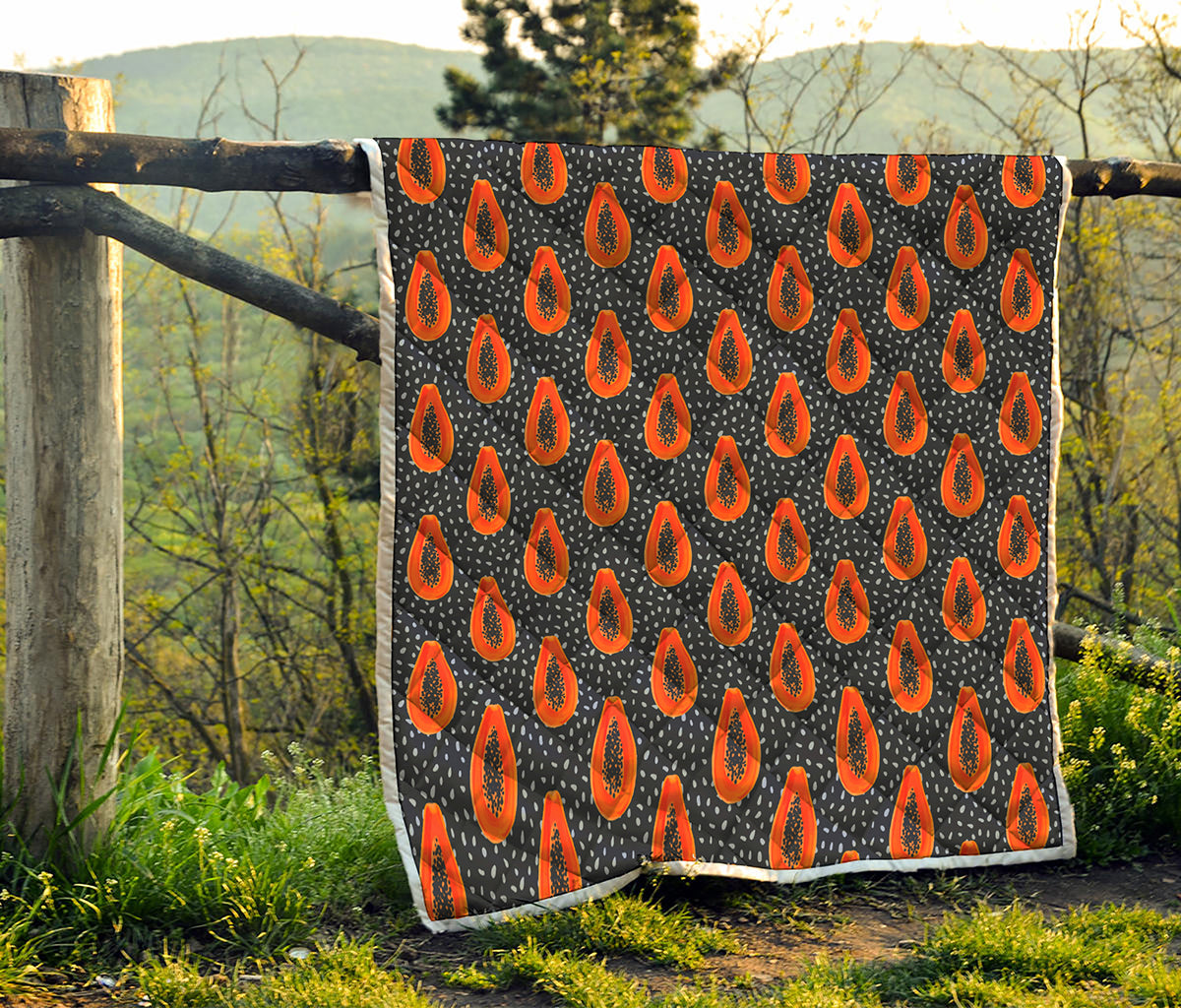 Exotic Papaya Pattern Print Quilt
