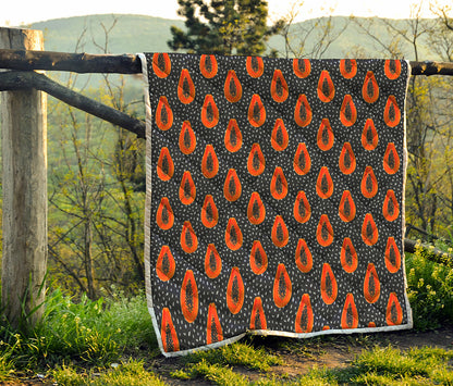 Exotic Papaya Pattern Print Quilt