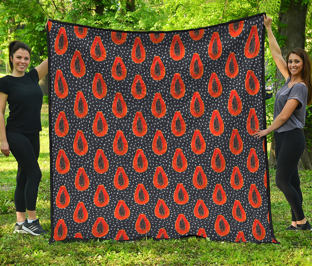 Exotic Papaya Pattern Print Quilt