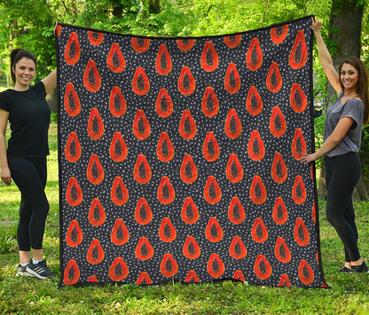 Exotic Papaya Pattern Print Quilt