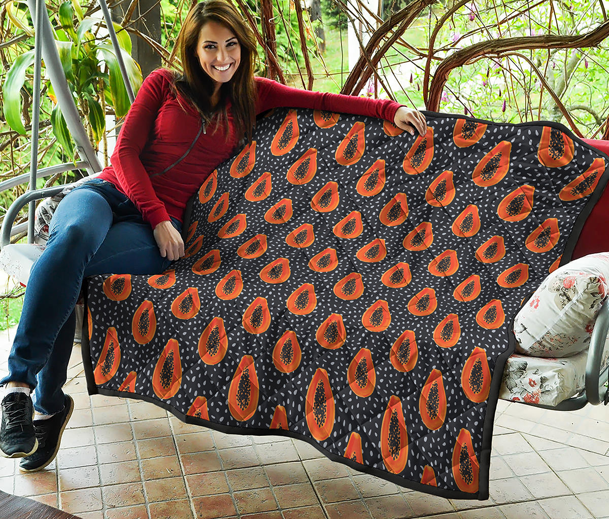 Exotic Papaya Pattern Print Quilt