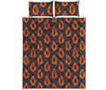 Exotic Papaya Pattern Print Quilt Bed Set
