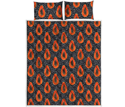 Exotic Papaya Pattern Print Quilt Bed Set