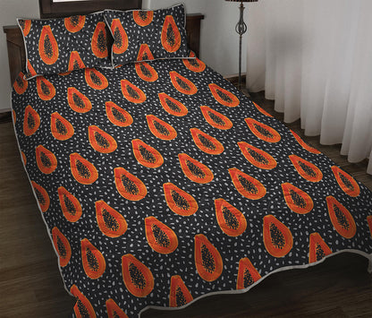 Exotic Papaya Pattern Print Quilt Bed Set