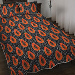 Exotic Papaya Pattern Print Quilt Bed Set