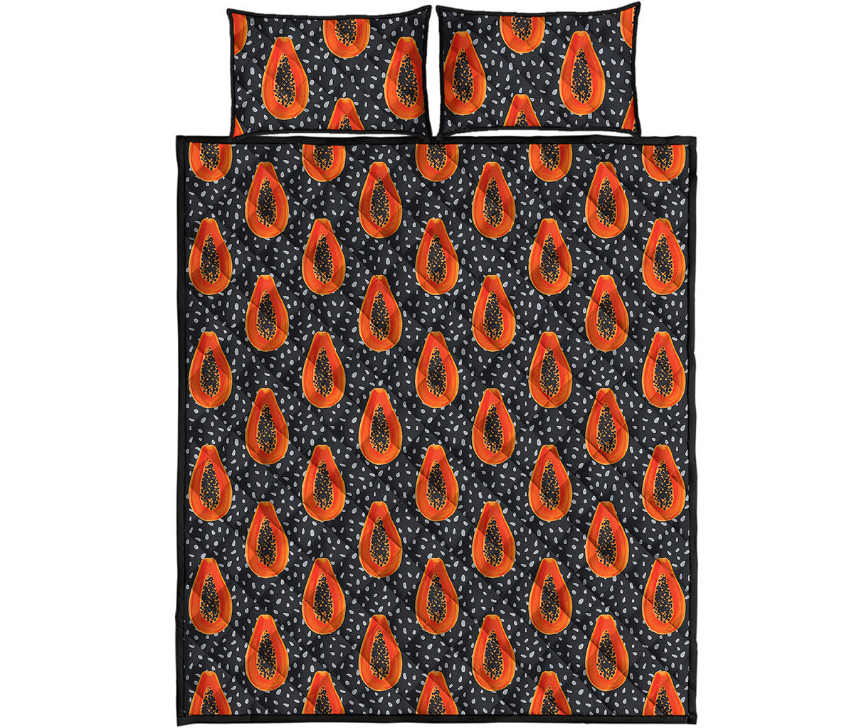Exotic Papaya Pattern Print Quilt Bed Set