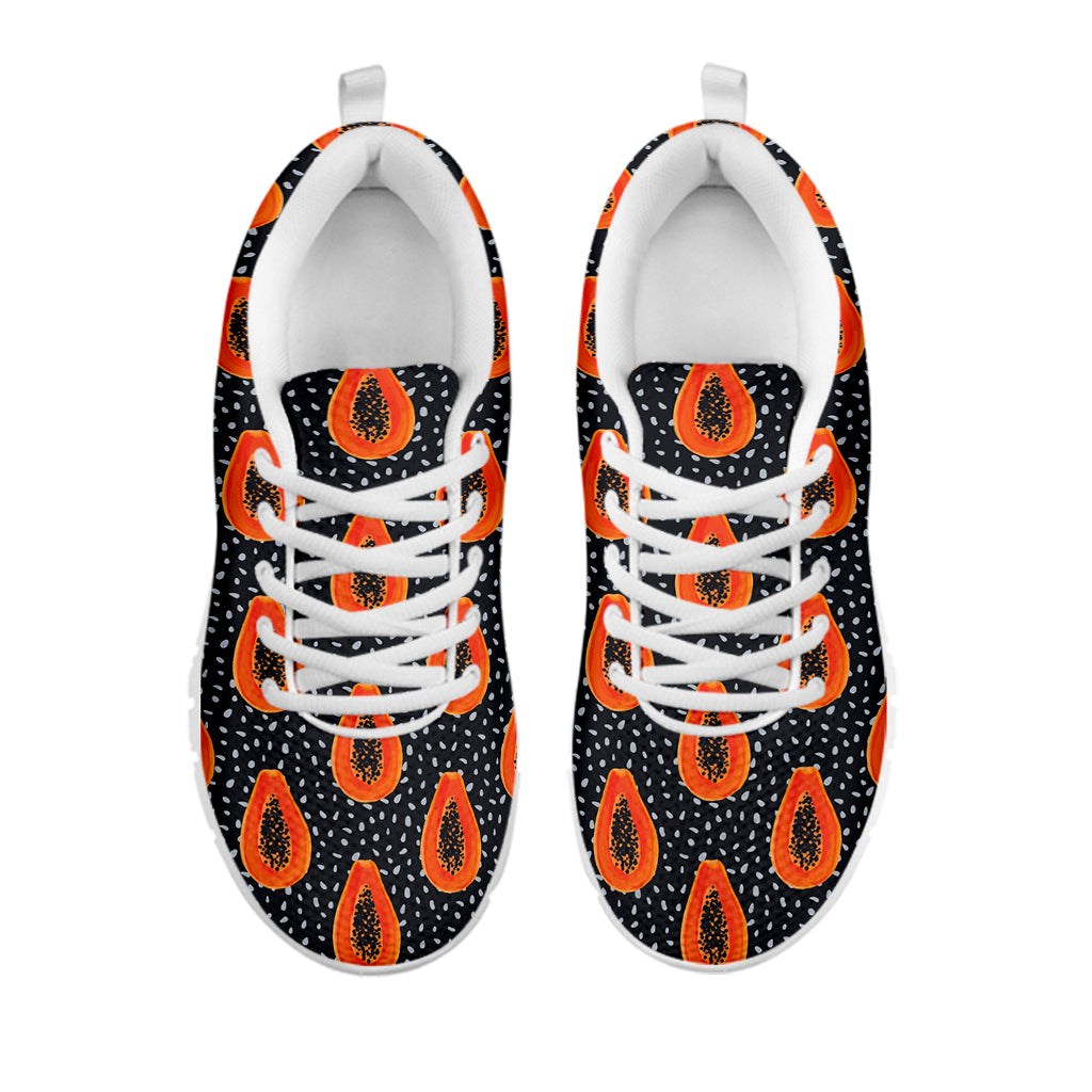 Exotic Papaya Pattern Print White Sneakers