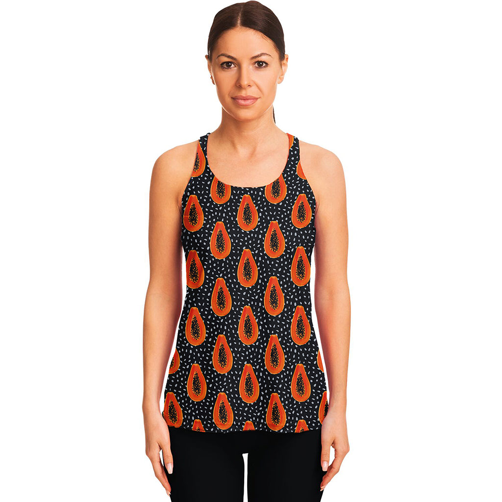 Exotic Papaya Pattern Print Women's Racerback Tank Top