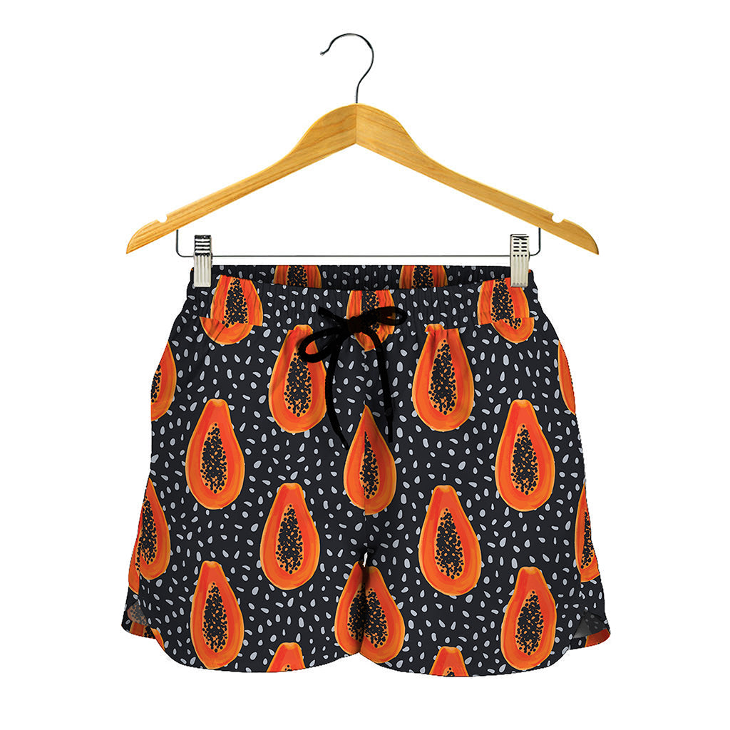 Exotic Papaya Pattern Print Women's Shorts