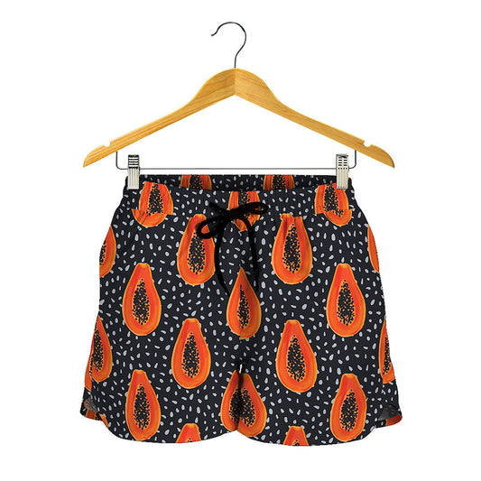 Exotic Papaya Pattern Print Women's Shorts