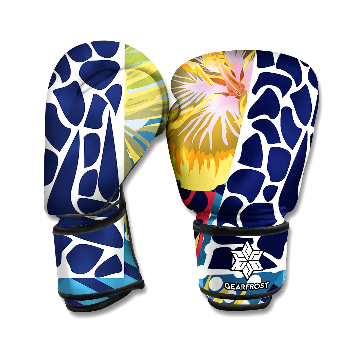 Exotic Patchwork Pattern Print Boxing Gloves